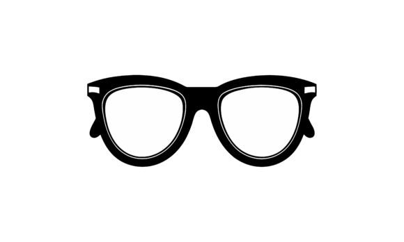 Black and White Retro Eyeglasses Vector