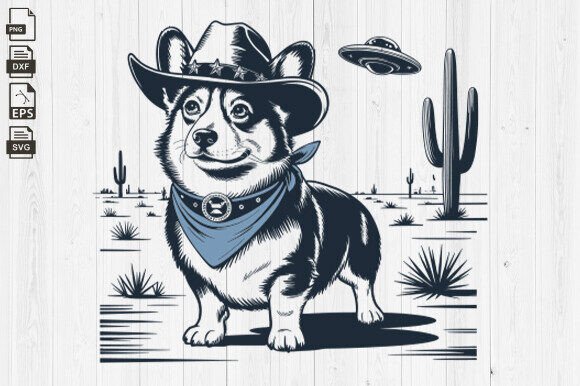 Corgi, Corgi UFO Vintage Retro Cowboy Embroidery Review