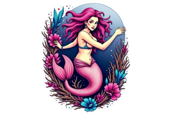 Retro 70s Psychedelic Mermaid Clipart Review