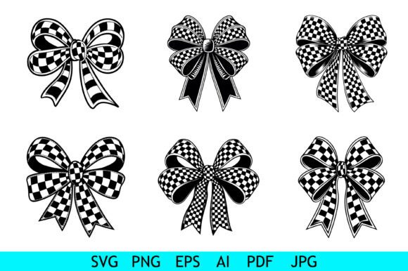 Retro Checkered Bow Clipart Set Review
