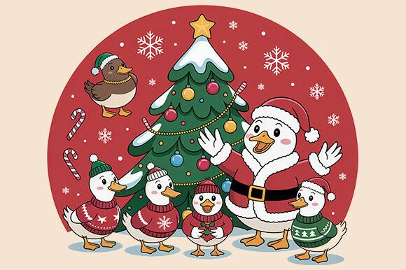 Retro Christmas Goose Png Review