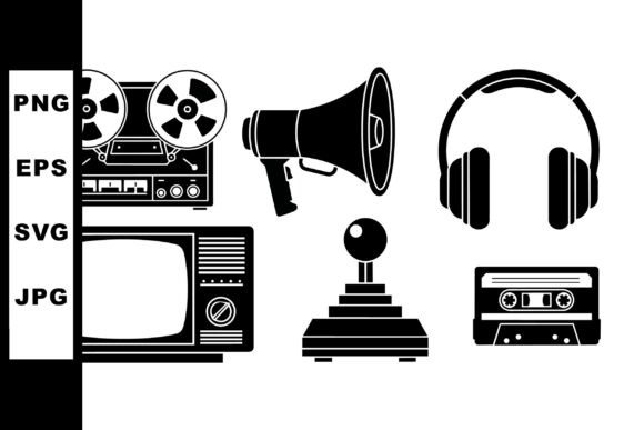 Retro Electronics Clipart Set