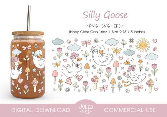 Retro Groovy Silly Goose Cup Wrap PNG Review
