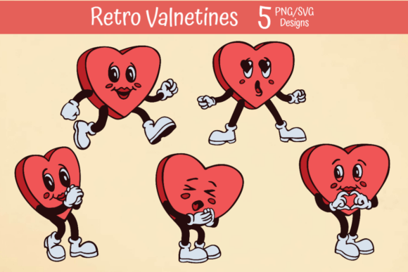 Retro Heart Cartoon Character Bundle Review